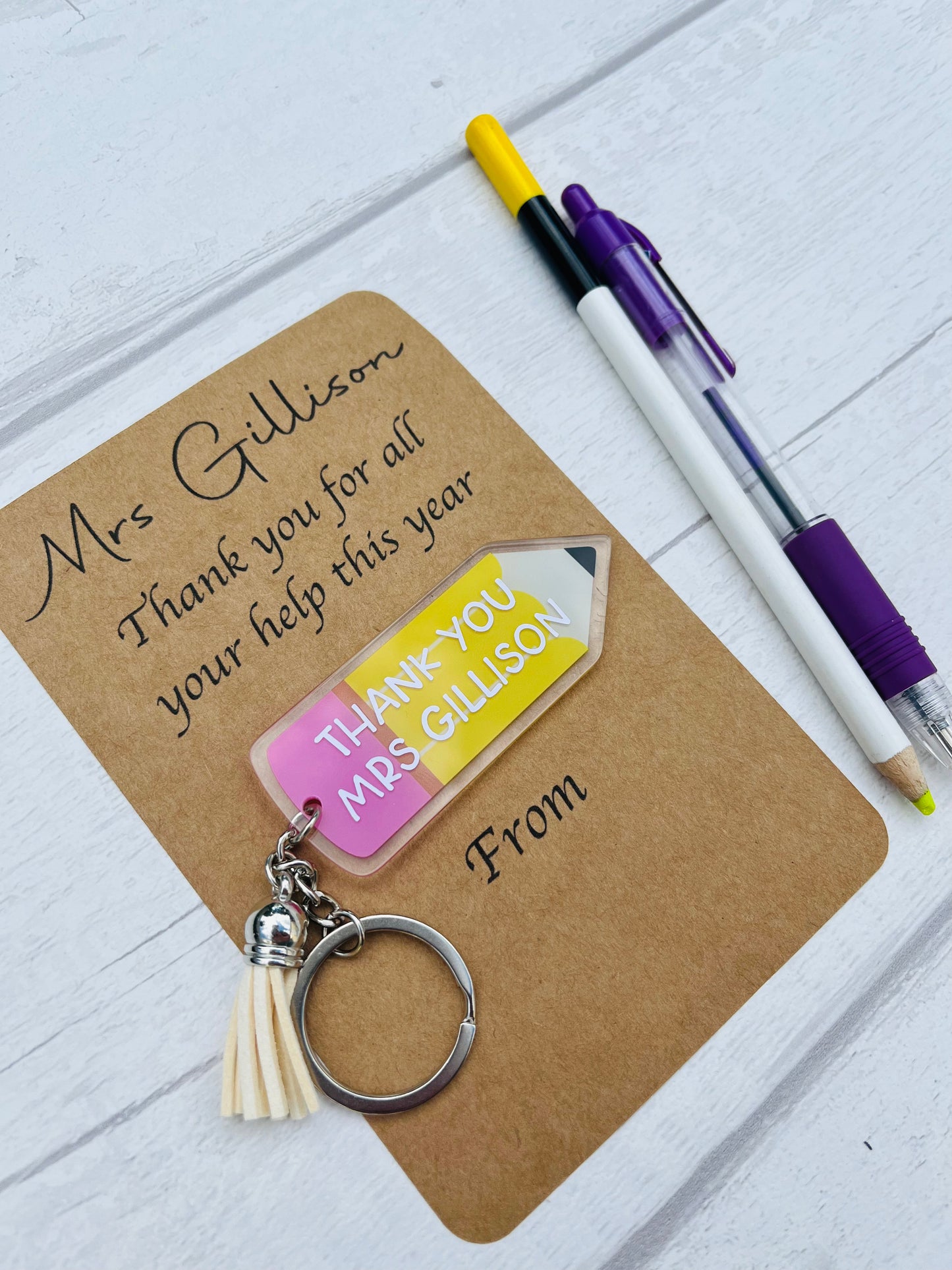 Personalised Teacher Keyring*End Of Year Gift*Teacher Gift*Thank You Gift*TA Gift