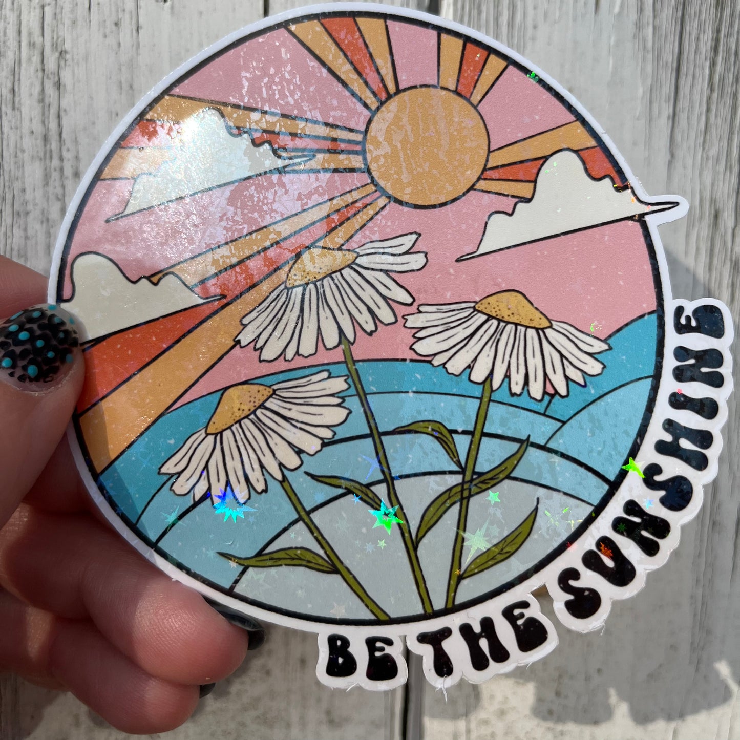 Be The Sunshine sticker, laptop sticker, tablet sticker, journalling