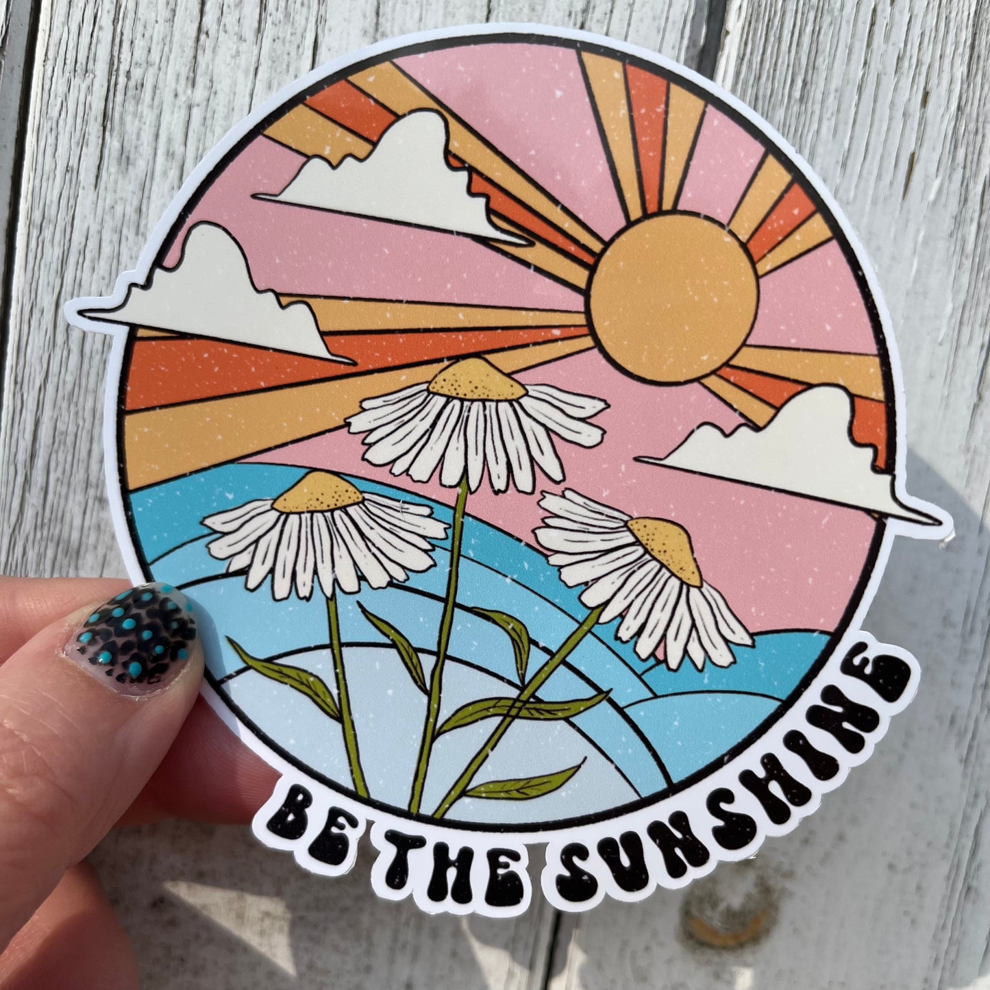 Be The Sunshine sticker, laptop sticker, tablet sticker, journalling