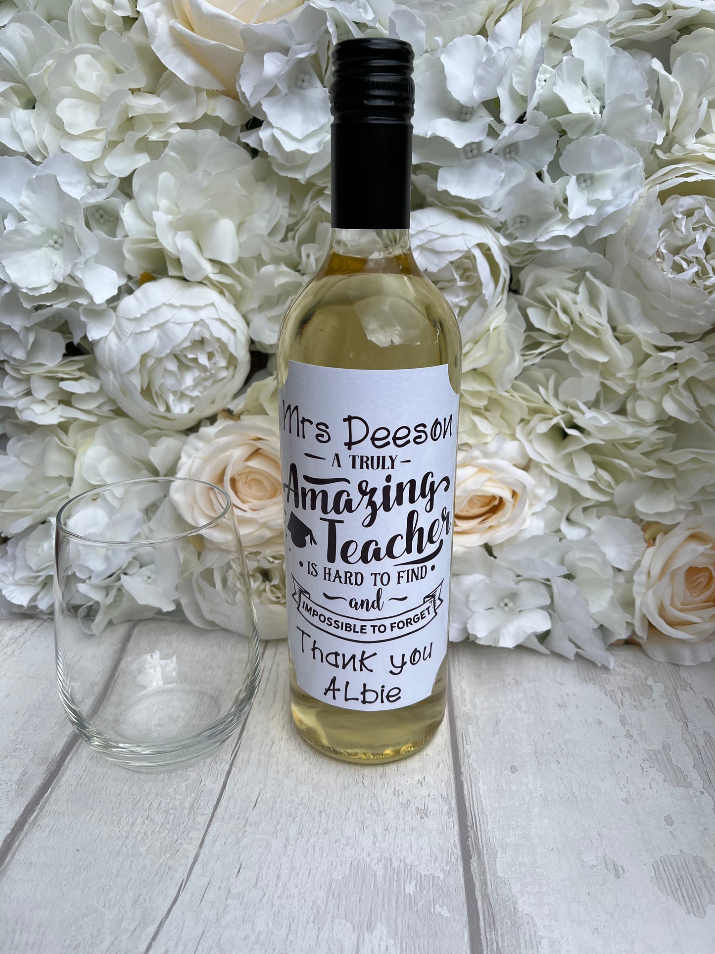 Personalised Wine Label·Teacher Gift·TA Gift·End Of Year Gift·Custom Wine Label·Personalised Wine·Amazing Teacher·Teacher Thank You Gift