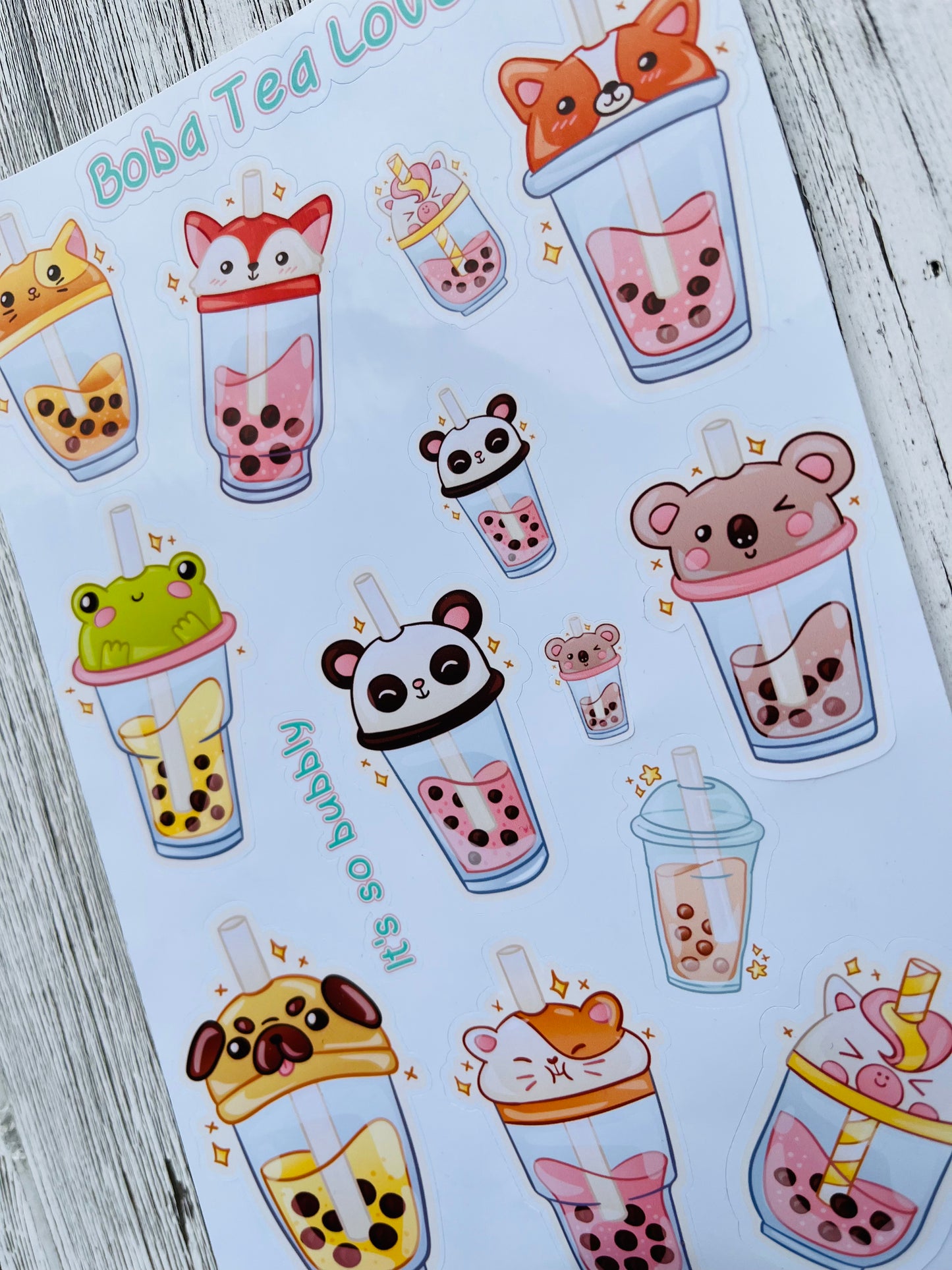 Bubble Tea Stickers, Boba Tea Stickers, Journal Stickers, Penpal Stickers, Tween Stickers, Bubble Tea Lovers Gift