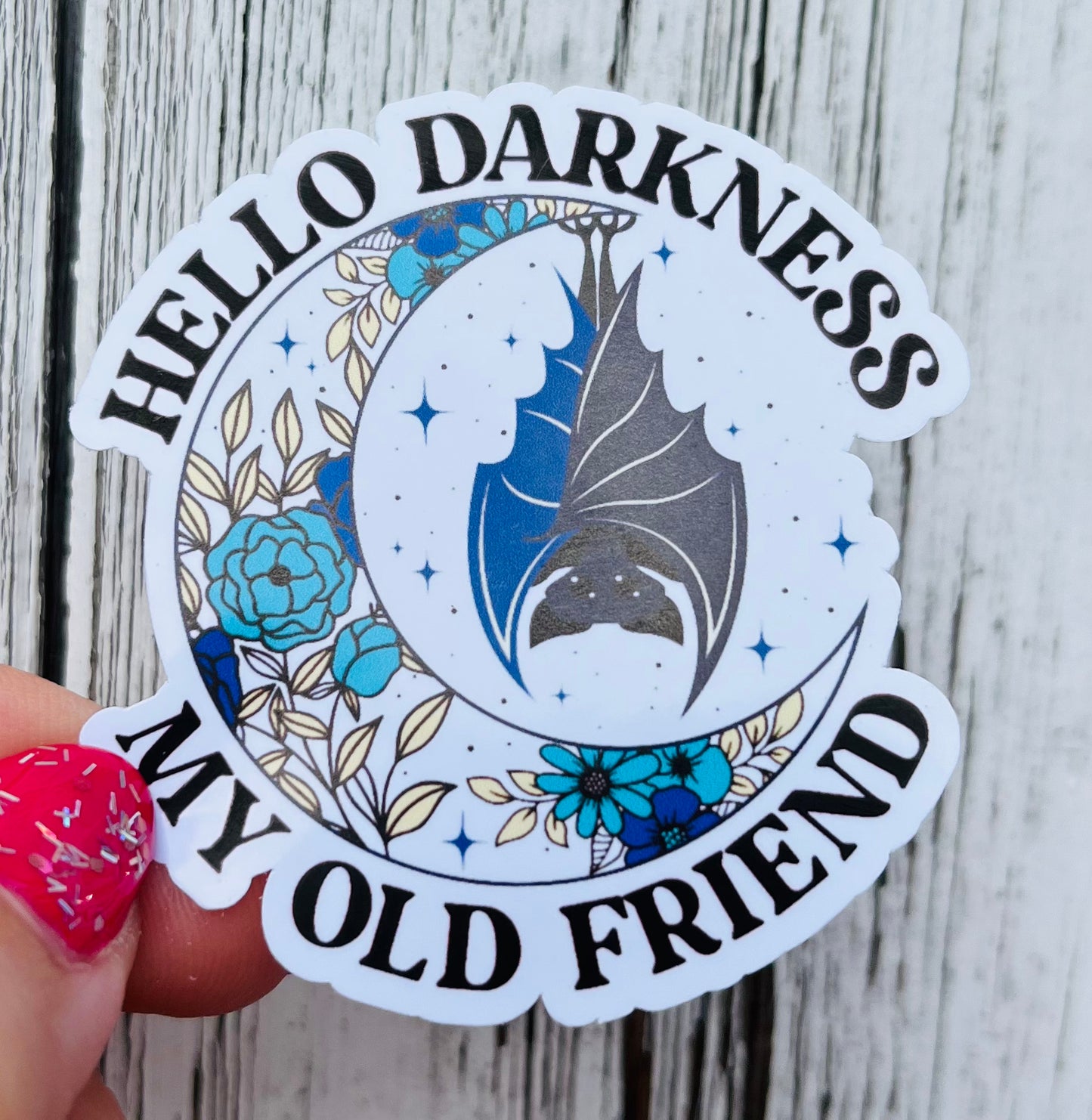 Hello Darkness My Old Friend sticker, laptop sticker, tablet sticker, journalling, Halloween Sticker