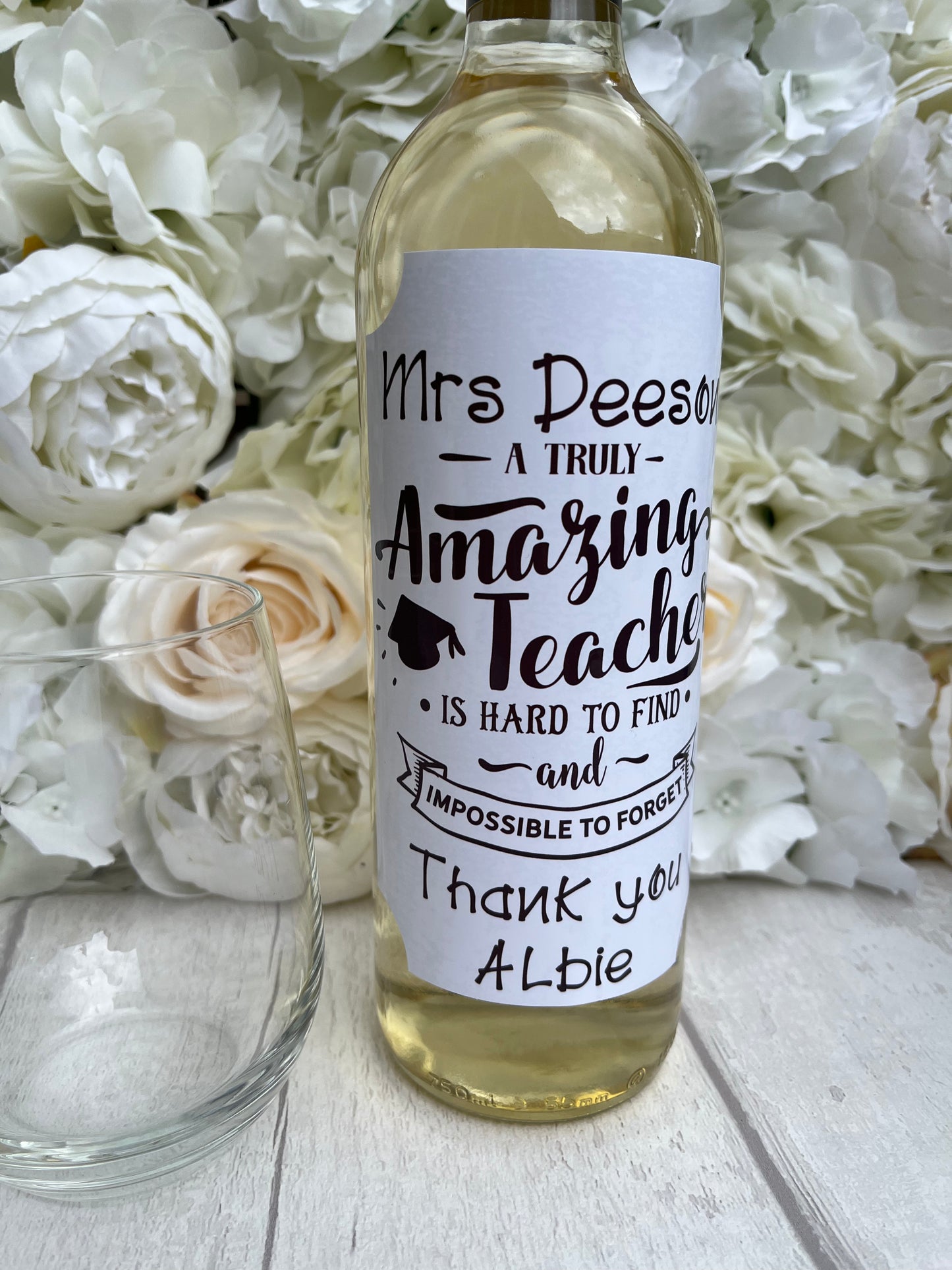 Personalised Wine Label·Teacher Gift·TA Gift·End Of Year Gift·Custom Wine Label·Personalised Wine·Amazing Teacher·Teacher Thank You Gift