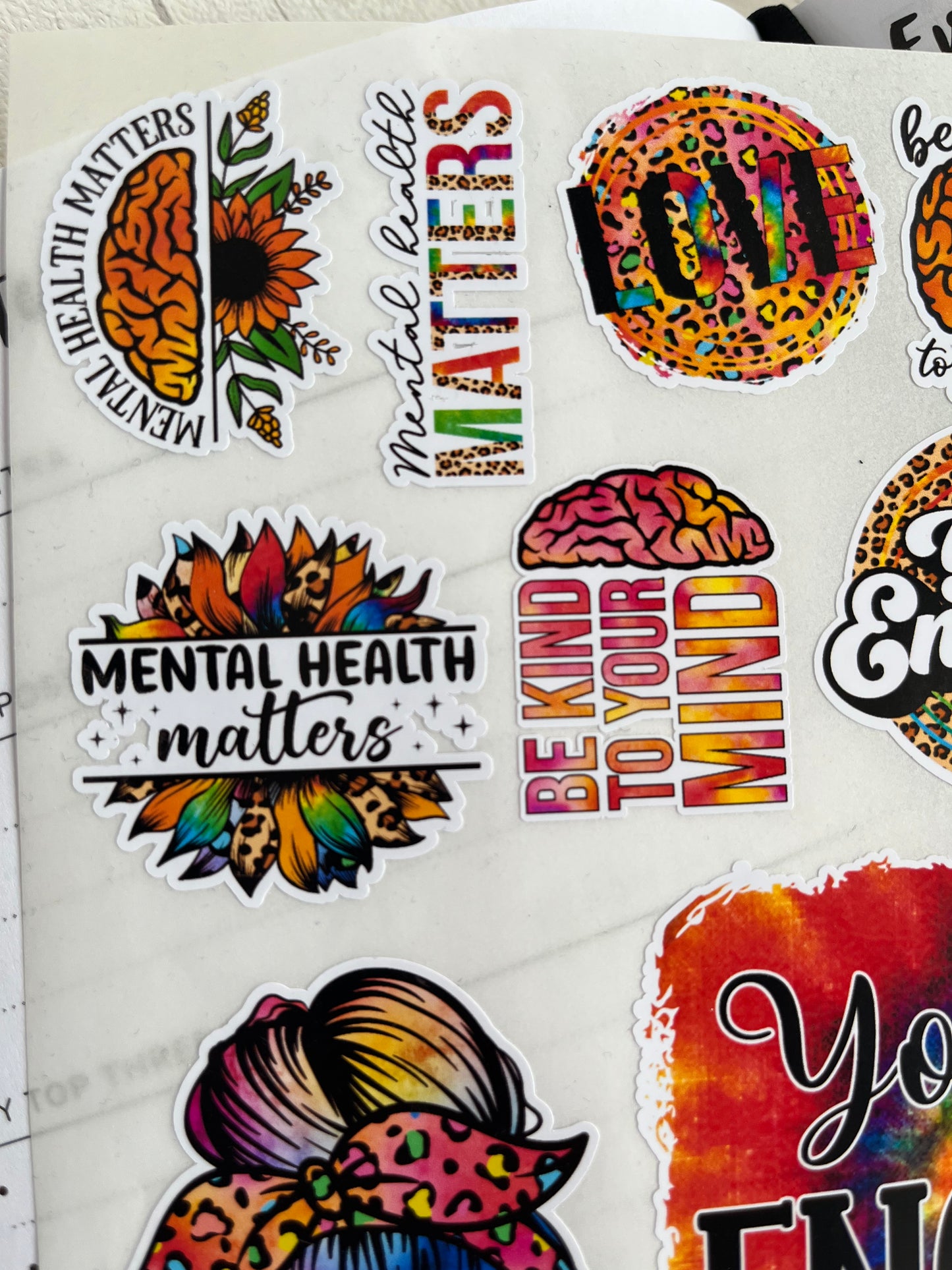 Mental health stickers, anxiety stickers, you are enough, journaling stickers, laptop sticker