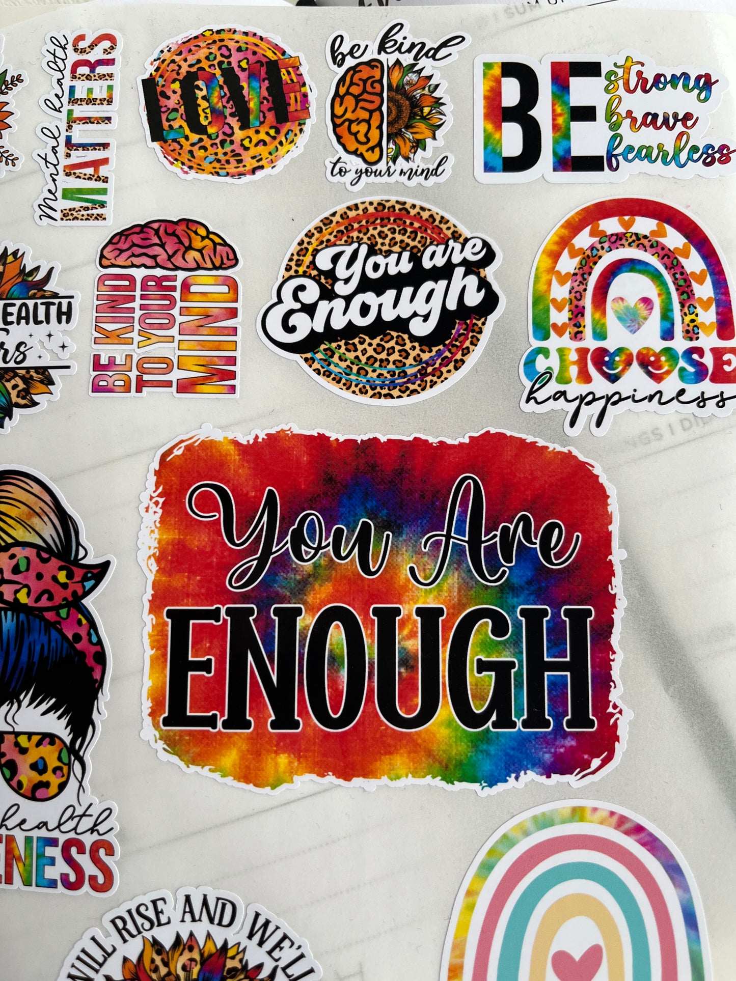 Mental health stickers, anxiety stickers, you are enough, journaling stickers, laptop sticker