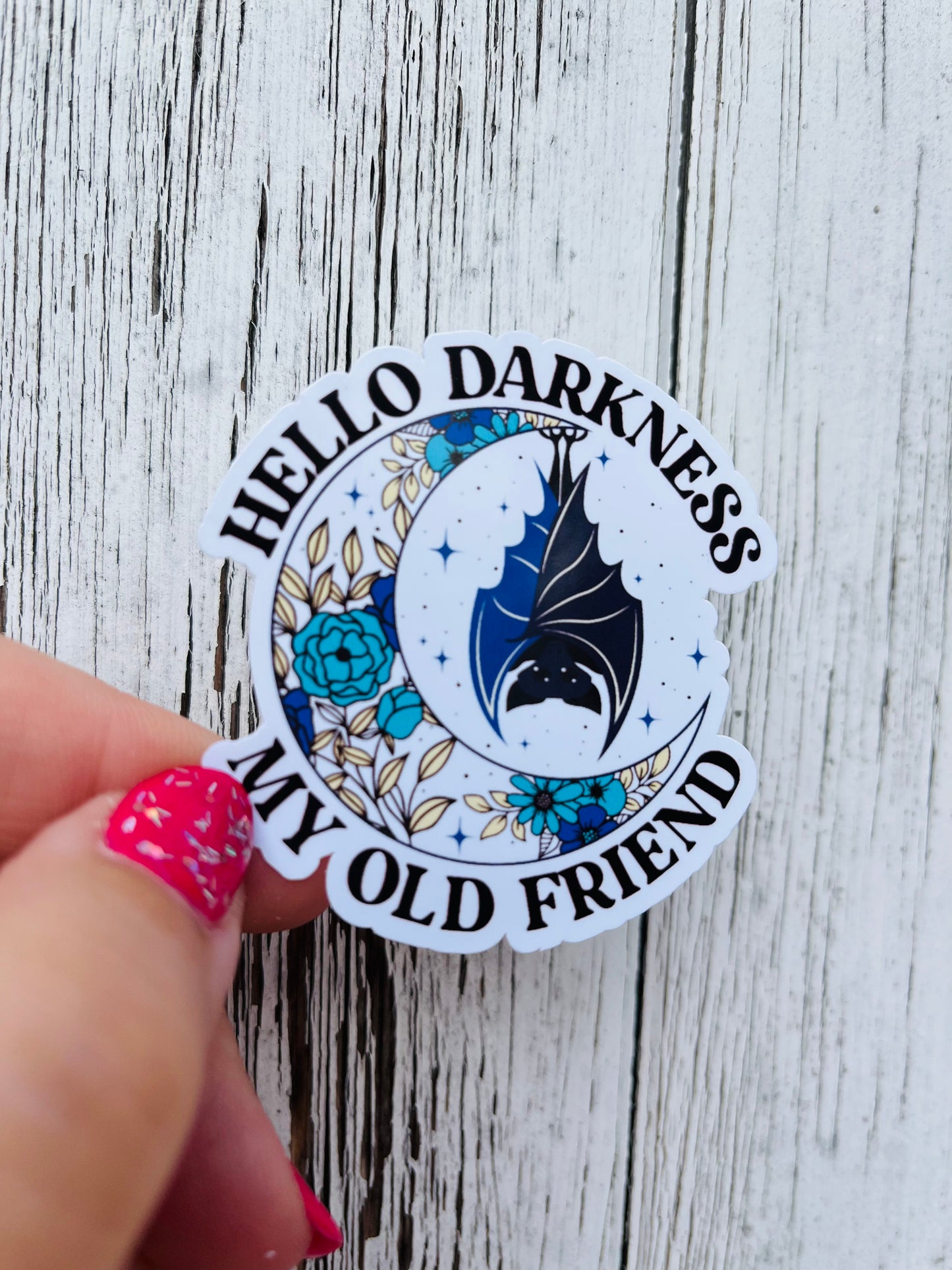 Hello Darkness My Old Friend sticker, laptop sticker, tablet sticker, journalling, Halloween Sticker