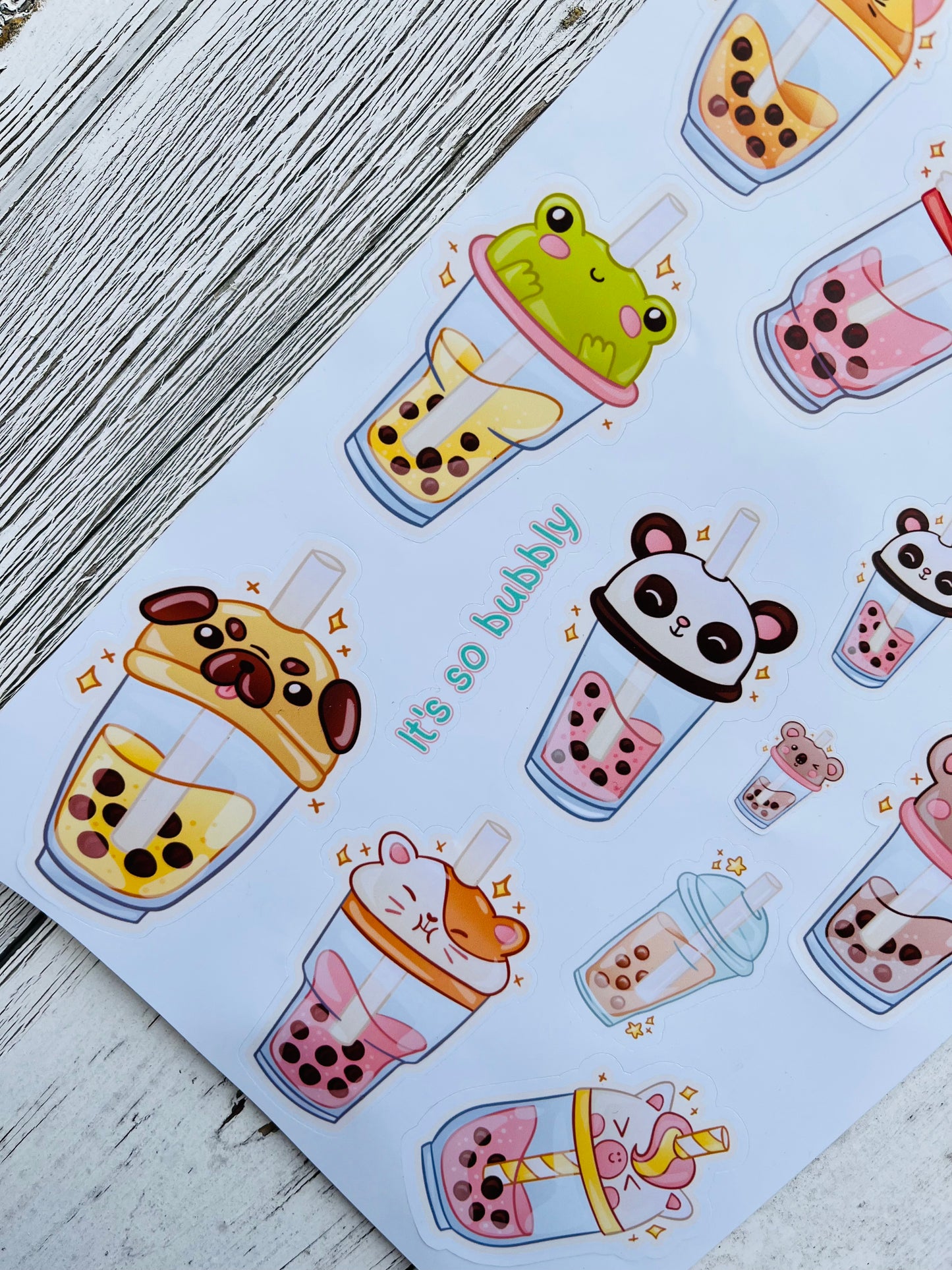 Bubble Tea Stickers, Boba Tea Stickers, Journal Stickers, Penpal Stickers, Tween Stickers, Bubble Tea Lovers Gift