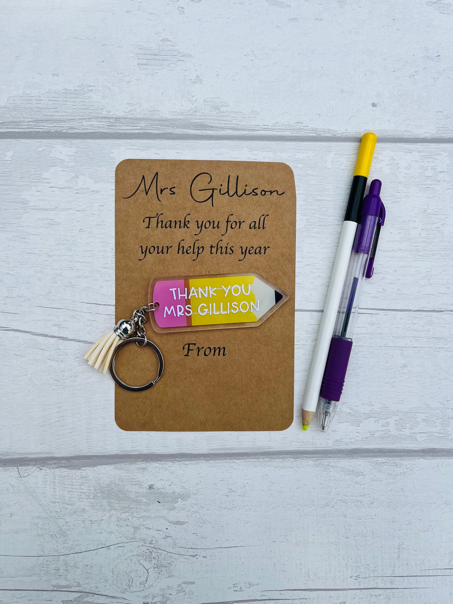 Personalised Teacher Keyring*End Of Year Gift*Teacher Gift*Thank You Gift*TA Gift