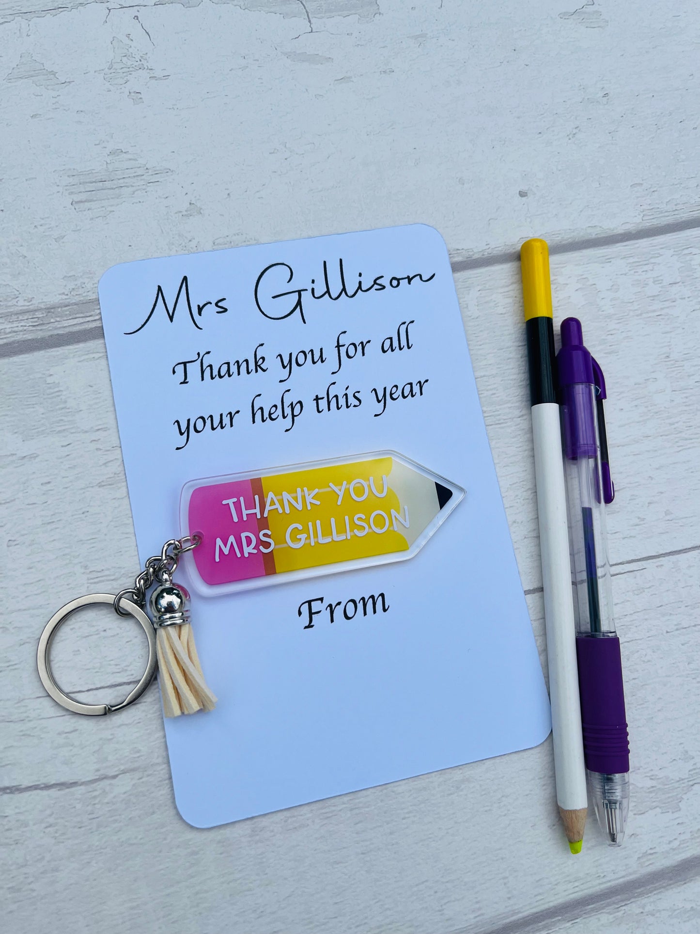 Personalised Teacher Keyring*End Of Year Gift*Teacher Gift*Thank You Gift*TA Gift