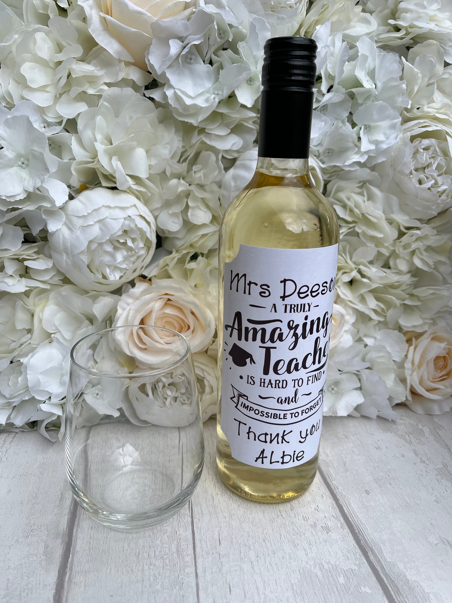 Personalised Wine Label·Teacher Gift·TA Gift·End Of Year Gift·Custom Wine Label·Personalised Wine·Amazing Teacher·Teacher Thank You Gift